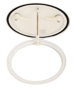 VETUS S-Line Round Hatch 417mm White PC Opal White