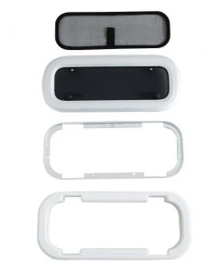 VETUS Porthole Opening Hatch 407x162mm Silver Anodised Grey Black -Cheap VETUS Store 148688 6