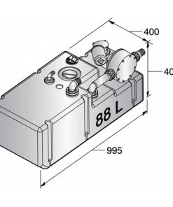 VETUS Waste Water Tank System 88L With 12V Pump And Sensor