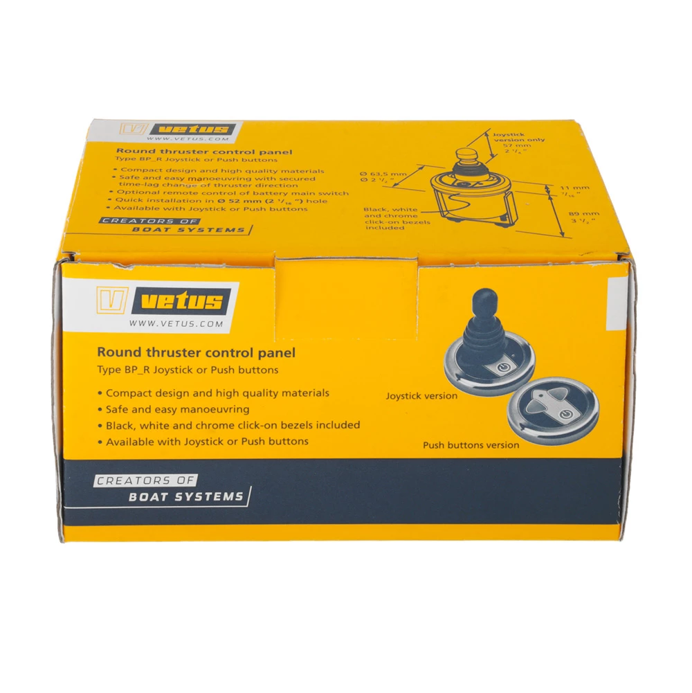 VETUS Round Bow Thruster Touch Panel With Time Delay 12/24V 1 VETUS Round Bow Thruster Touch Panel With Time Delay 12/24V