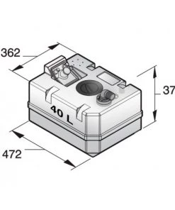 VETUS Rigid Waste Water Tank 40L With Connections