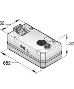 VETUS Rigid Waste Water Tank 60L With Connections