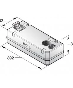 VETUS Rigid Waste Water Tank 80L With Connections