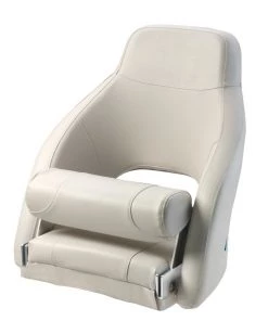 VETUS Admiral Sports Helm Seat With Lateral Supports And Flip Up Squab White