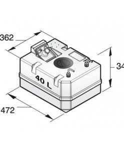 VETUS Diesel Fuel Tank With Connections 40L For 8mm Hose