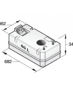 VETUS Diesel Fuel Tank With Connections 60L For 8mm Hose