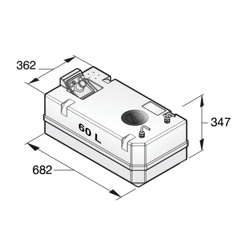 VETUS Diesel Fuel Tank With Connections 60L For 10mm Hose 1 VETUS Diesel Fuel Tank With Connections 60L For 10mm Hose