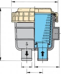 VETUS Cooling Water Strainer Type 330 For 32mm Hose Connections