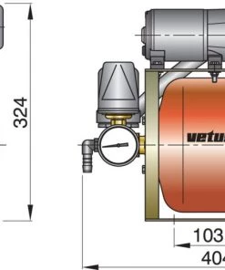 VETUS Pressurised Water System 24 Volt Deluxe With 8 Litre Tank