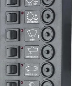 VETUS Switch Panel Type P6 With 6 Circuit Breakers