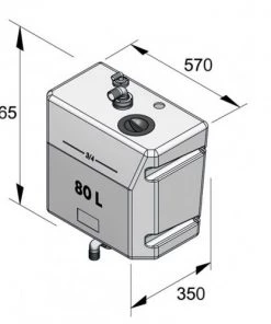 VETUS Bulkhead Mounted Waste Water Tank 80L