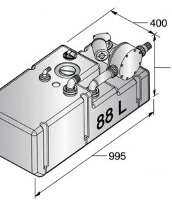 VETUS Waste Water Tank System 88L With 24V Pump And Sensor