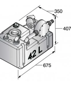 VETUS Waste Water Tank System 42L With 24V Pump And Sensor