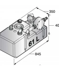VETUS Waste Water Tank System 61L With 24V Pump And Sensor