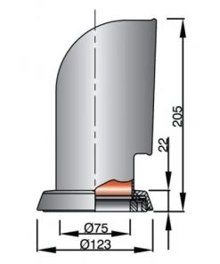 VETUS Jerry S Stainless Steel Cowl Ventilator 75mm With Red Interior