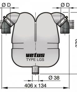 VETUS Exhaust Gas Separator With Rotating Connections And Drain -Cheap VETUS Store lgs5038 1