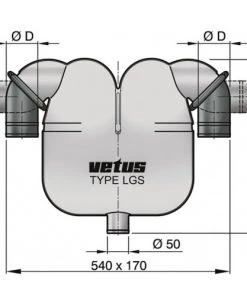 VETUS Exhaust Gas Separator With Rotating Connections And Drain -Cheap VETUS Store lgs7550 1