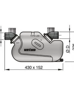 VETUS Type LSS Waterlock For Long Exhaust Systems