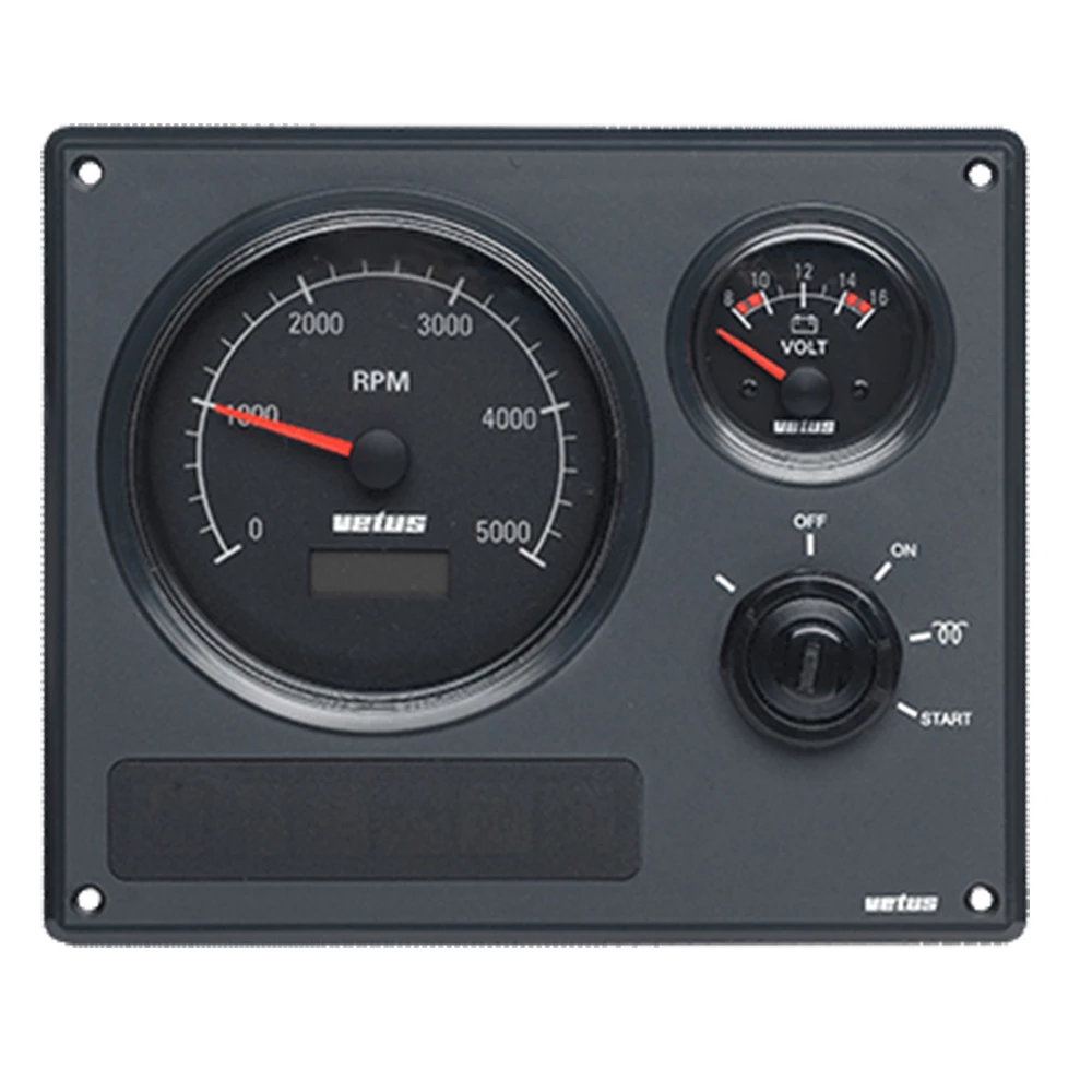 VETUS Engine Panel MP22 12V With Black Voltmeter And Tacho 1 VETUS Engine Panel MP22 12V With Black Voltmeter And Tacho