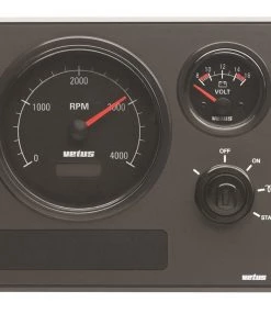 VETUS Engine Instrument Panel Type MP22, 24V 2 Black Instruments 0-4000 Rpm
