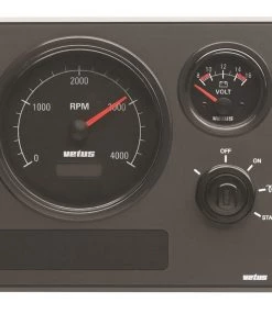 VETUS Engine Instrument Panel Type MP22, 24V 2 White Instruments 0-4000 Rpm