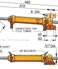 Vetus Hydraulic Steering Cylinder MTC30 8mm Tubing