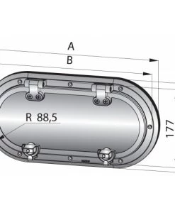 VETUS PMS24 Oval Stainless Steel Porthole Incl Mosquito Screen