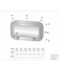 VETUS PZ611 Heavy Duty Aluminium Porthole With Mosquito Screen