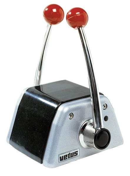 VETUS Top Mount Twin Lever Remote Control With Black/Grey Aluminium Housing 1 VETUS Top Mount Twin Lever Remote Control With Black/Grey Aluminium Housing