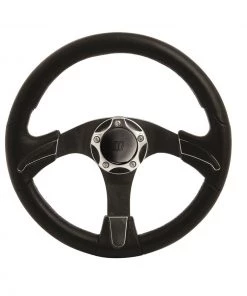 VETUS Noctis Steering Wheel Black With Chrome Inserts 350mm