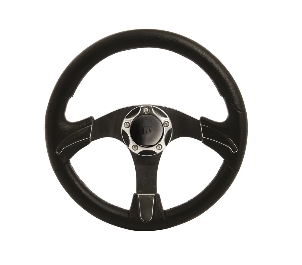 VETUS Noctis Steering Wheel Black With Chrome Inserts 350mm 1 VETUS Noctis Steering Wheel Black With Chrome Inserts 350mm