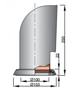 VETUS Tom S Stainless Steel Cowl Ventilator 100mm With Red Interior