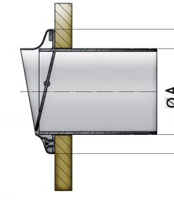VETUS Stainless Transom Exhaust Connection With Check Valve