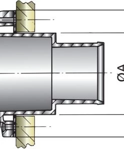 VETUS Plastic Transom Exhaust Connection With Check Valve -Cheap VETUS Store trc45pv 1
