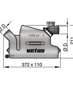 VETUS Plastic Waterlock Type LP45 With Rotating Inlet 45mm