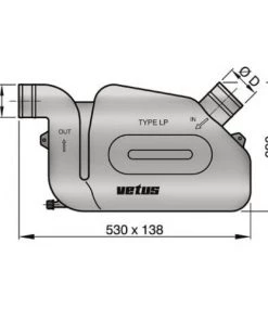 VETUS Plastic Waterlock Type L50S Super For 50mm Hose