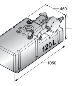 VETUS Waste Water Tank System 120L With 12V Pump And Sensor